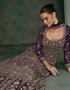 Traditional Function Wear Readymade Real Gerogette Suit Collection Purple Real Gerogette Gown Back View